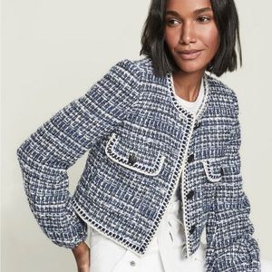 Veronica Beard Tweed Puff Sleeve Blazer